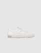 Women’s white leather K studded trainers-1
