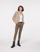Women's beige goat suede jacket-6