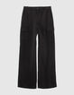Pantalon battle noir Lyocell® taille haute Femme-5