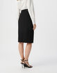 Women&rsquo;s black Milano knit split pencil skirt-3