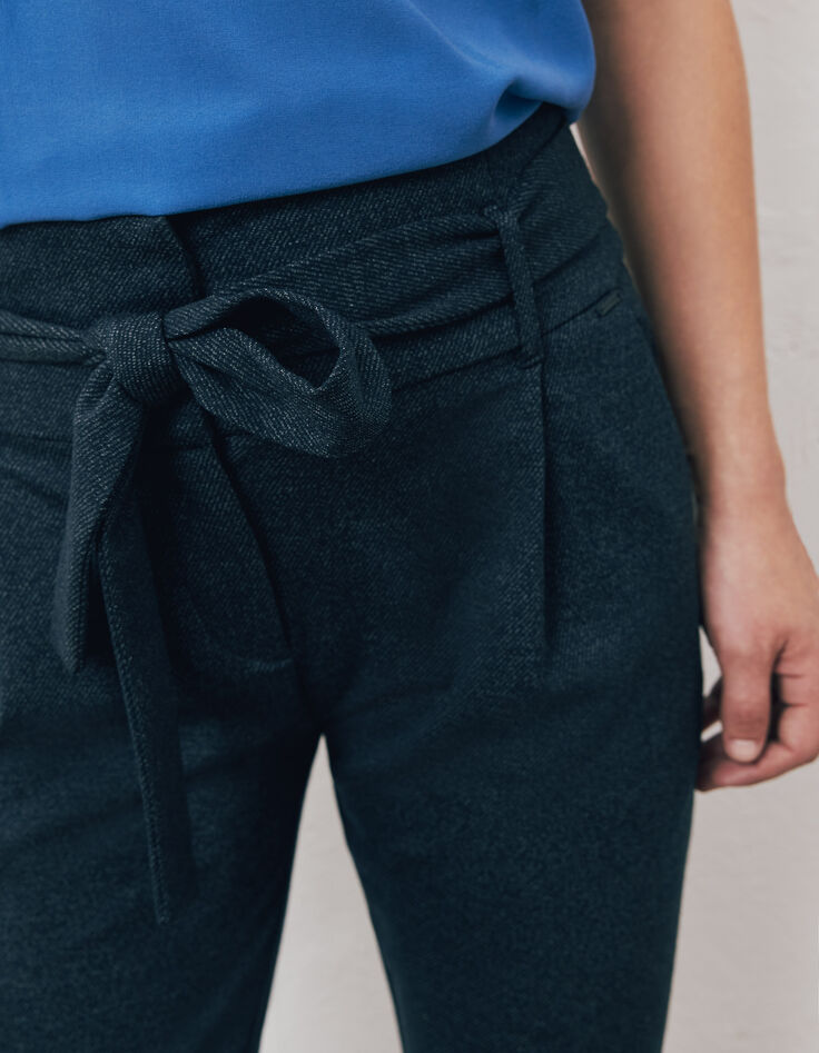 Pantalón recto punto milano caviar azul marino mujer-4 Pantalón recto punto milano caviar azul marino mujer-4