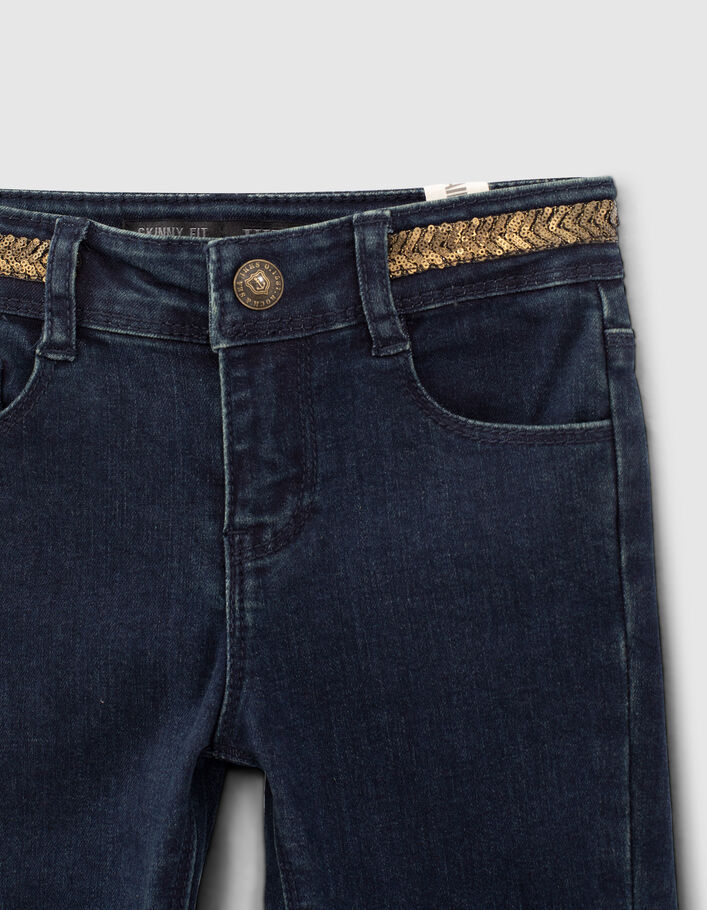 Girls’ rinse skinny jeans with braid waistband - IKKS