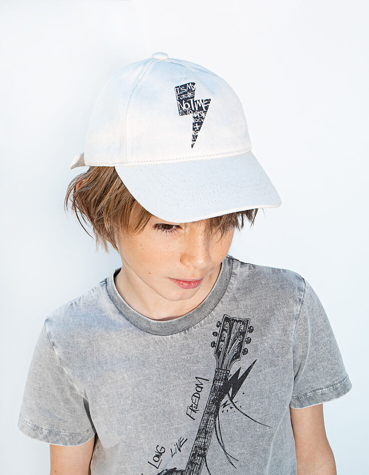 Casquette ivoire à motif éclair rock garçon -6