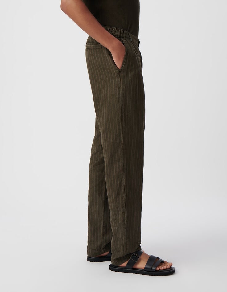 Herrenchinohose, khaki, Streifenmotiv-5