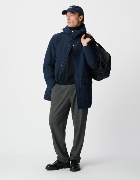 Herenparka met fleecevoering in marineblauw - IKKS