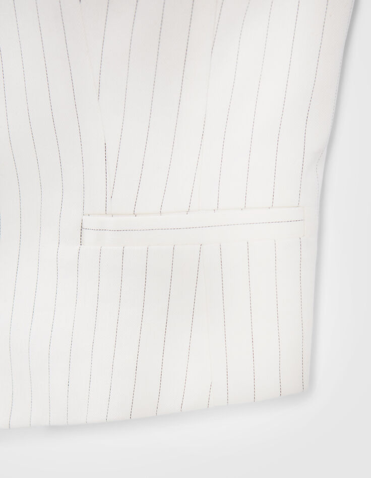 Women’s ecru pinstripe suit waistcoat-3