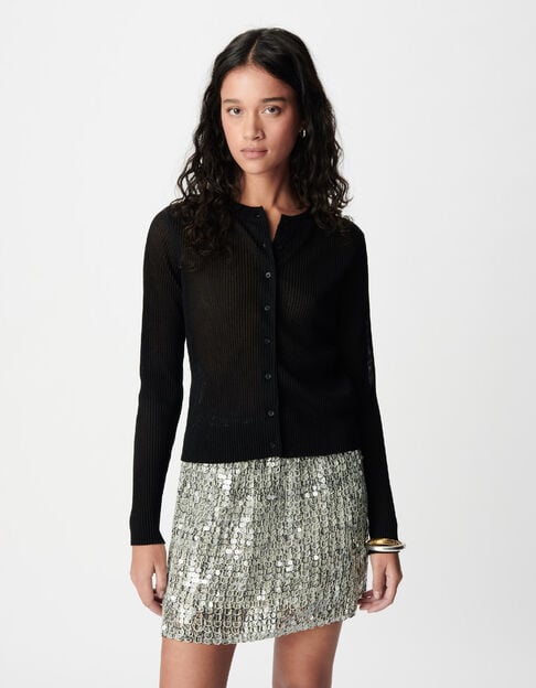 Pliss&eacute; trui met ronde hals dames - IKKS