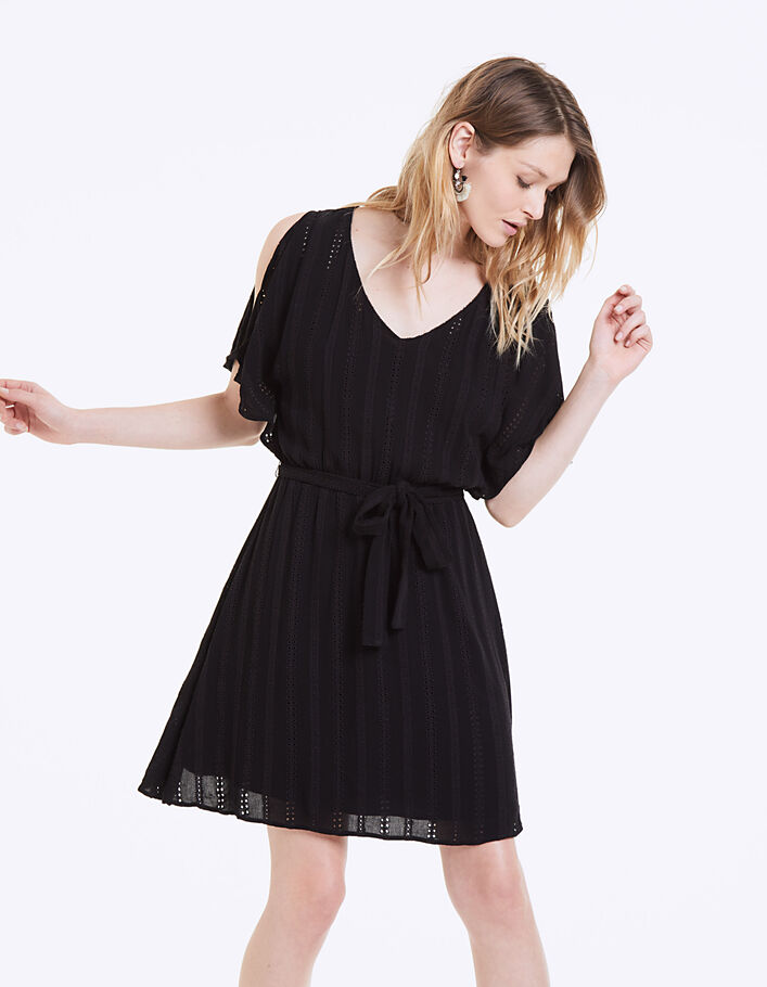 Dress Robe Noire Broderie Anglaise Zara Robe Chemisier Broderie