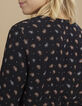 Blouse noire imprimé cachemire cravate I.Code-4