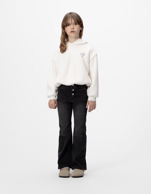 Jean flare gris décor boutons apparents fille - IKKS