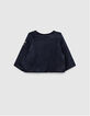 Navy vest laktricot bikerstijl babymeisjes-2