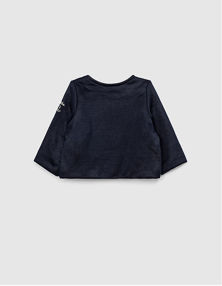 Navy vest laktricot bikerstijl babymeisjes-2
