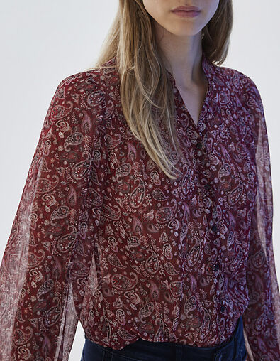 Women’s metallic paisley print voile blouse - IKKS