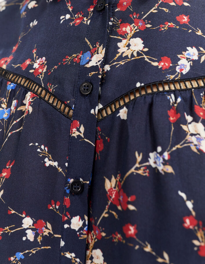 Camisa viscosa y seda flores de cerezo mujer - IKKS