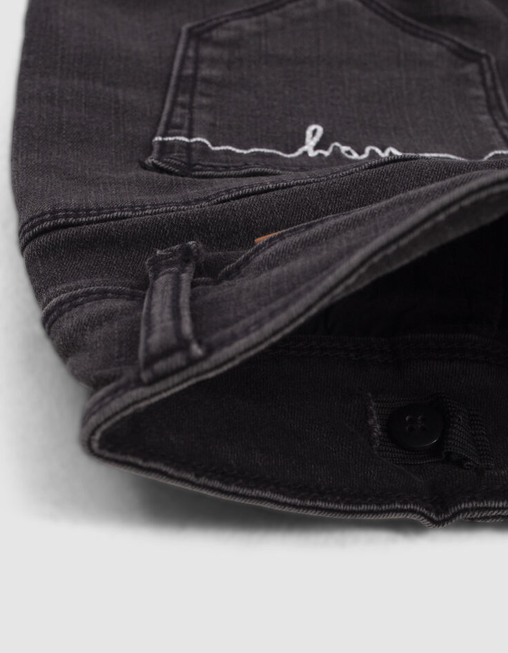 Grijze BOOTCUT jeans achter geborduurd meisjes-5 Grijze BOOTCUT jeans achter geborduurd meisjes-5