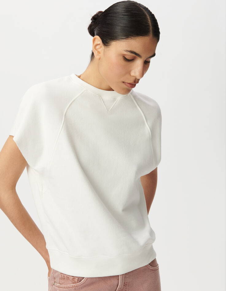 Sweat sans manches blanc oversize Femme-2