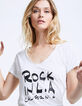 Women’s "Rock in L.A" cotton V-neck T-shirt-4