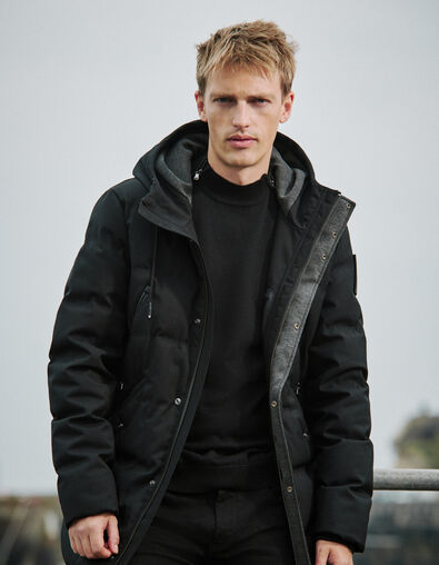Doudoune longue noire WATERPROOF BREATHABLE Homme - IKKS