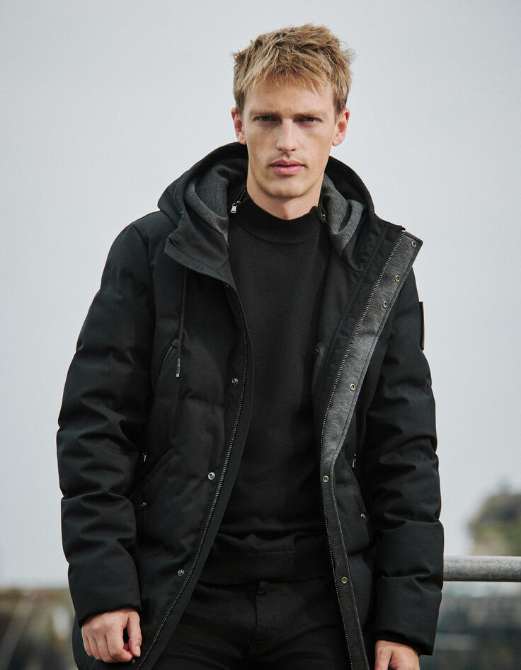 Doudoune longue noire WATERPROOF BREATHABLE Homme-1