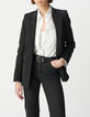 Women's black parement hooded jacket-3
