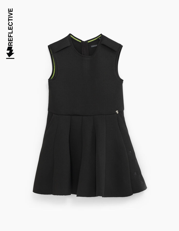Schwarzes M&auml;dchenkleid mit abnehmbaren Handschuhen Halloween-3
