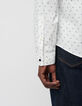 Men’s white SLIM shirt with minimalist print-5