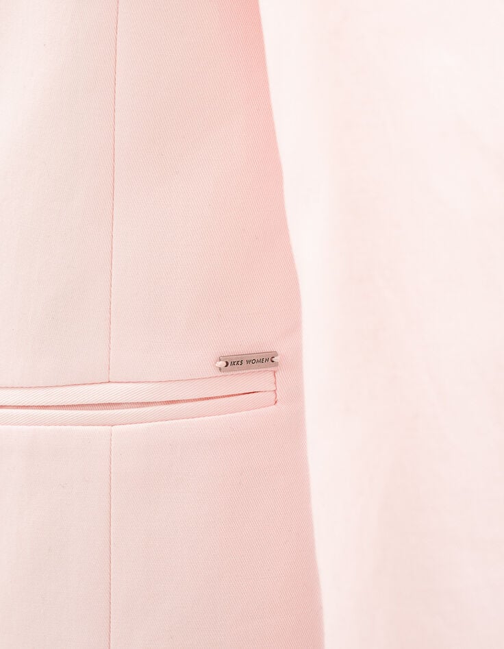 Women’s cotton gabardine suit jacket+pin badges-3