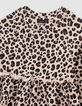 Robe sweat beige imprimé léopard fille-2 Robe sweat beige imprimé léopard fille-2