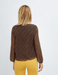 I.Code black, cognac small heart print top-3