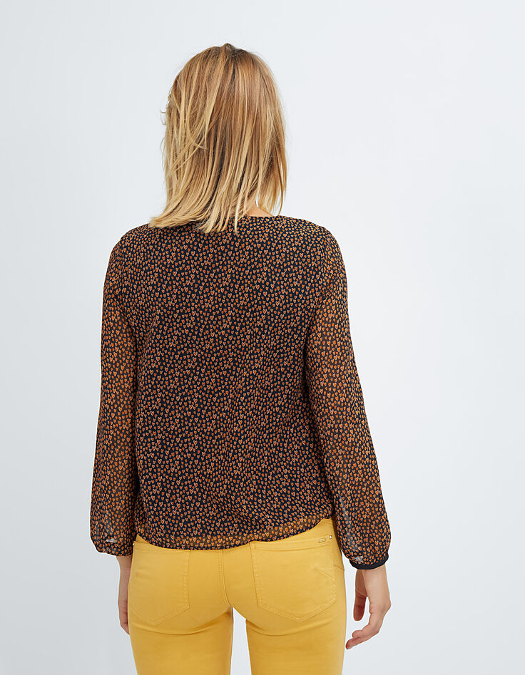 I.Code black, cognac small heart print top-3 I.Code black, cognac small heart print top-3