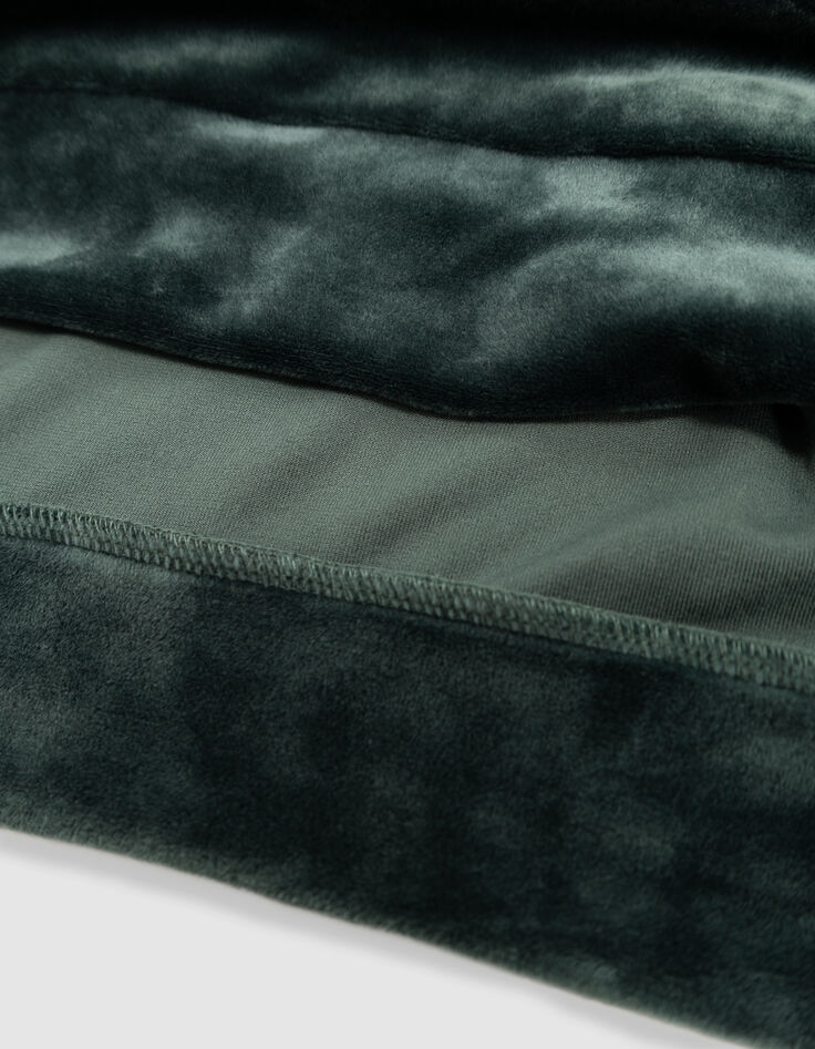 Gr&uuml;ner Samtstrick-Kapuzenpullover f&uuml;r M&auml;dchen-5