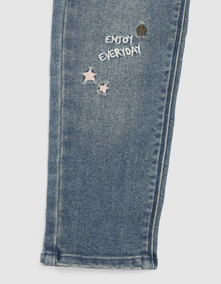 Blauwe STRAIGHT jeans met badges meisjes-5