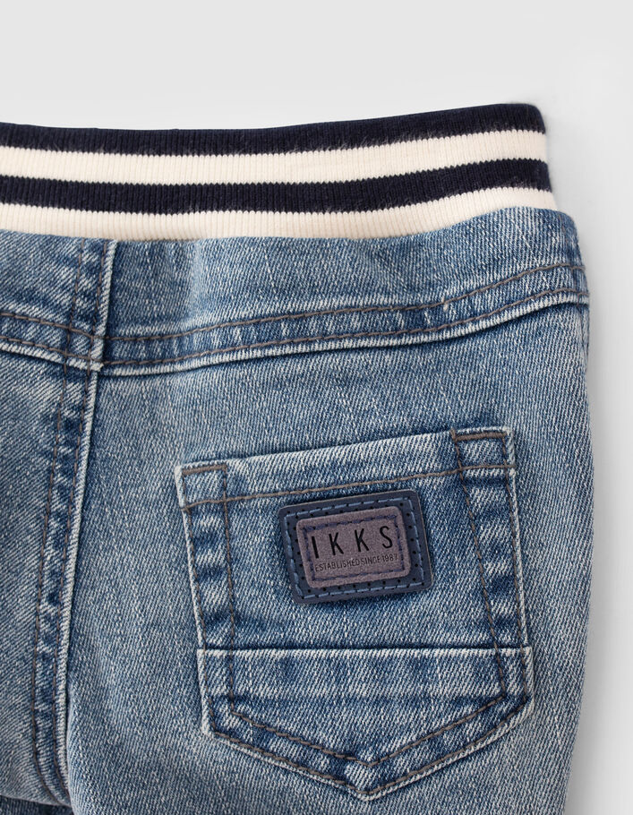 Baby boys’ blue jeans with print and ribbed waistband - IKKS