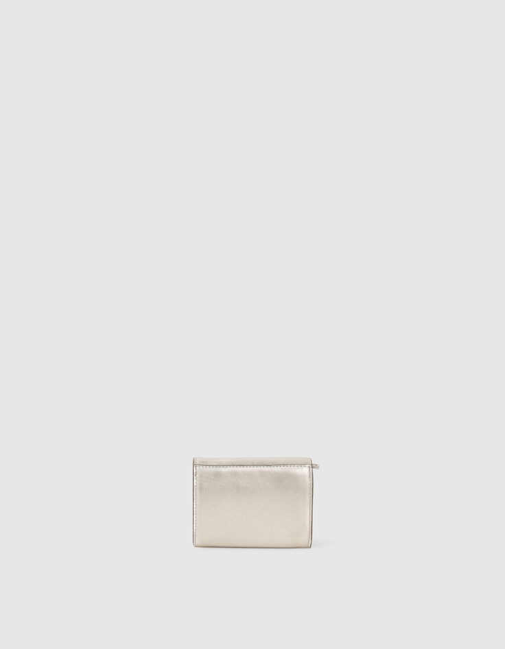 De mini portefeuille 111 in Silver leer Dames-2