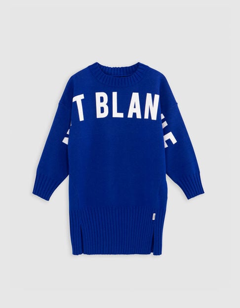 Blue sweater dress maxi message girl - IKKS