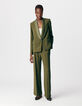 Women’s khaki recycled polyester crepe suit jacket-1
