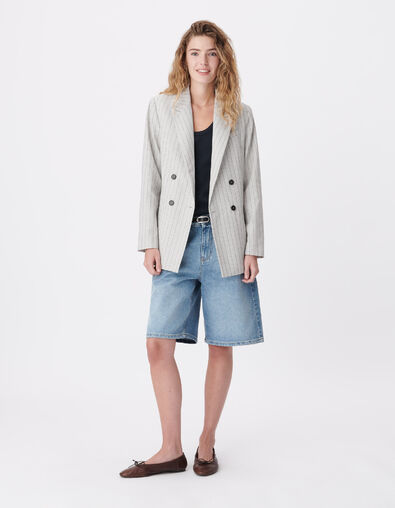 Veste de tailleur beige rayures tennis Femme - IKKS