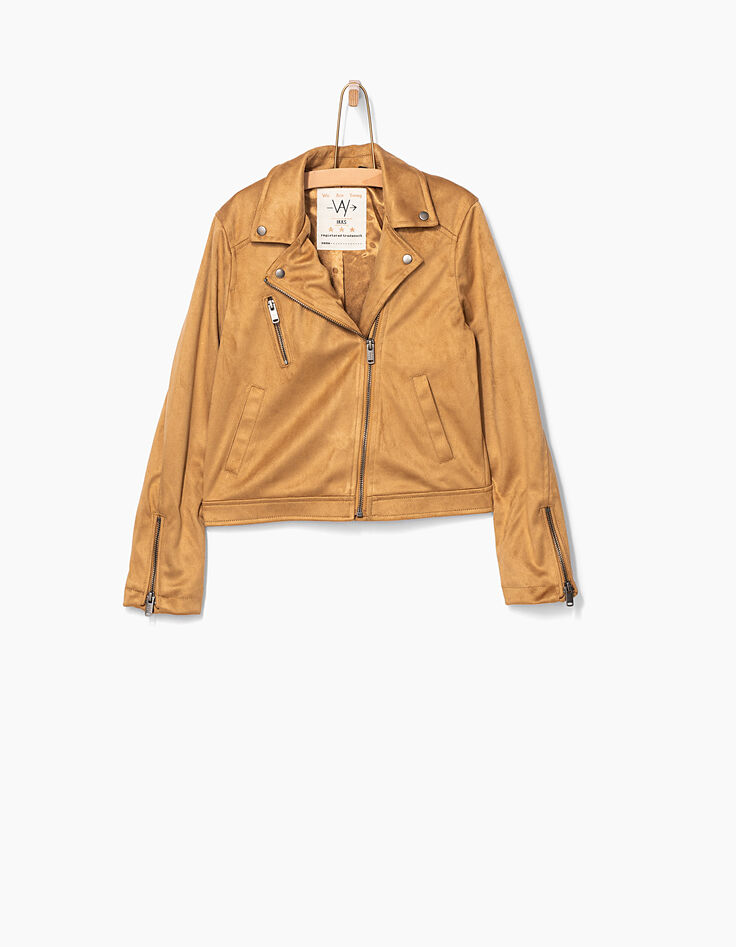 M&auml;dchenbikerjacke aus Wildleder-2