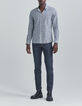 Chemise SLIM marine bio imprim&eacute; micro-fleurs Homme-6