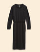 Robe longue noire molleton monogramme I.Code-7