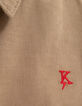 Chemise camel velours milleraies brodée K-éclair garçon-4