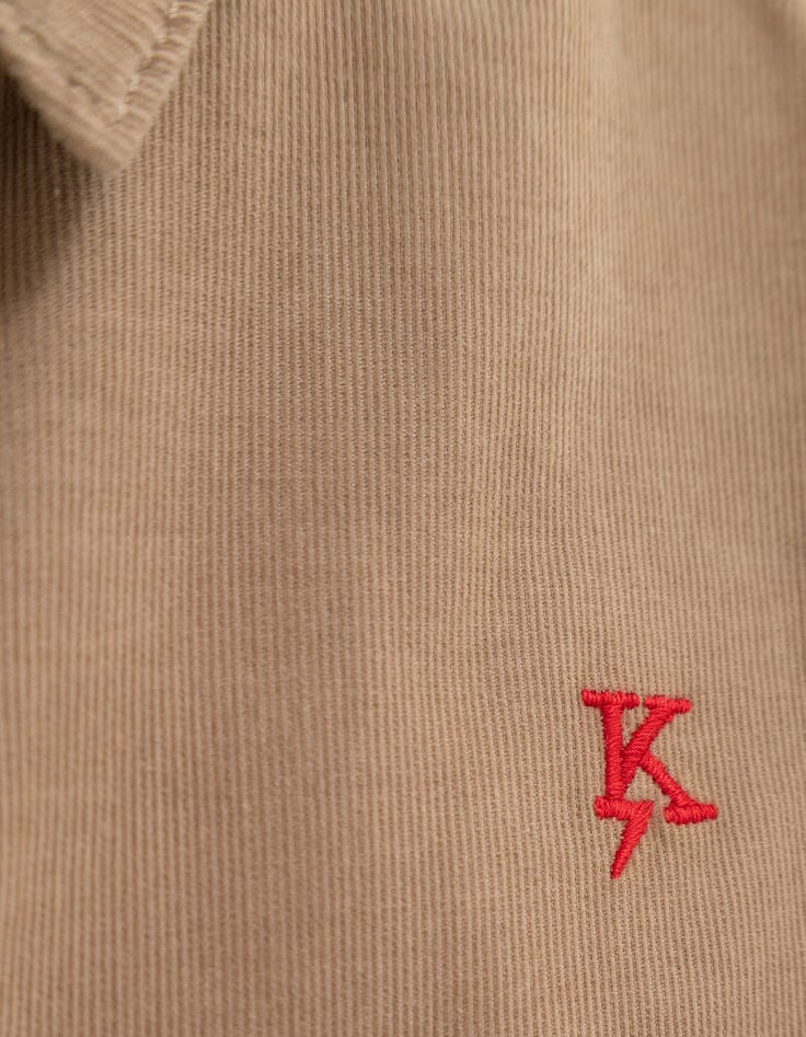 Chemise camel velours milleraies brodée K-éclair garçon-4 Chemise camel velours milleraies brodée K-éclair garçon-4