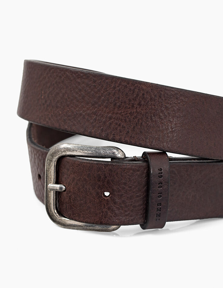 Cinturón marrón glacé de piel Hombre-2 Cinturón marrón glacé de piel Hombre-2
