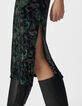 Robe noire imprimé cachemire baroque velours dévoré Femme-5