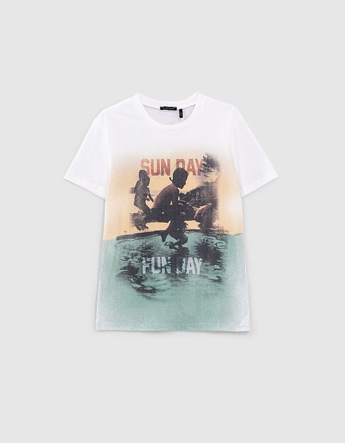T-shirt aqua bio foto duikers jongens  - IKKS