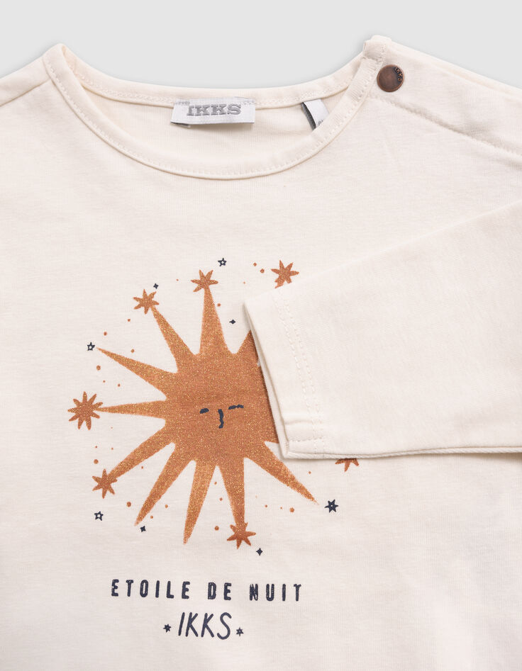 Ecru Bio-Baumwolle Nacht Stern T-Shirt Baby Mädchen-7