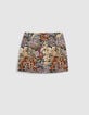 Korte jacquardrok met bloemenprint voor dames-7