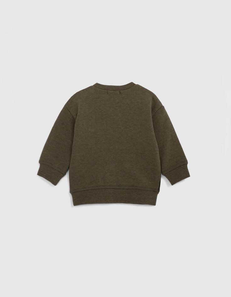 Sudadera caqui camuflaje mensaje bordado bebé niño-5