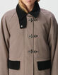 Women’s burgundy houndstooth and velvet parka-6