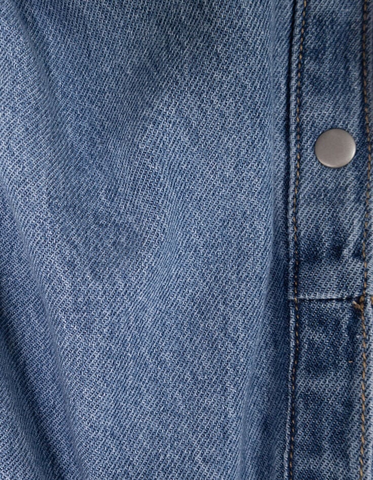 Camisa vaquera azul oversize niña-9 Camisa vaquera azul oversize niña-9